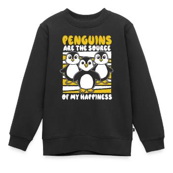 Penguins Are The Source Of My Happiness Seabird - Kids Premium Organic Sweatshirt - black - Front - AI Model Kid Female (0cm)