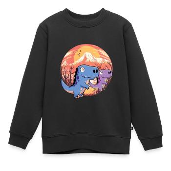 Drachen Märchenfigur Fantasy Kinder Dinos Baby - Kinder Premium Organic Sweatshirt - Schwarz - Vorne - AI Model Kid Female (0cm)
