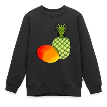 Mango Obst Früchte Ananas Vegetarisch Speise - Kinder Premium Organic Sweatshirt - Schwarz - Vorne - AI Model Kid Female (0cm)