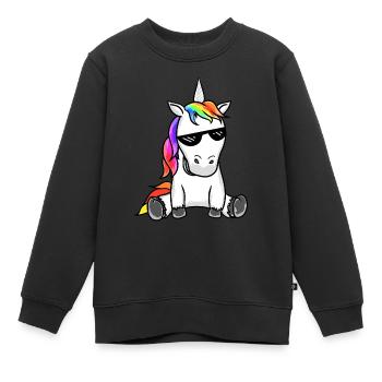 Sonnenbrille Einhorn Fabel Einhörner Brille cool - Kinder Premium Organic Sweatshirt - Schwarz - Vorne - AI Model Kid Female (0cm)