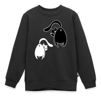 Katzen Katze Haustiere Kinder Katzenliebhaber Miau - Kinder Premium Organic Sweatshirt - Schwarz - Vorne - AI Model Kid Female (0cm)