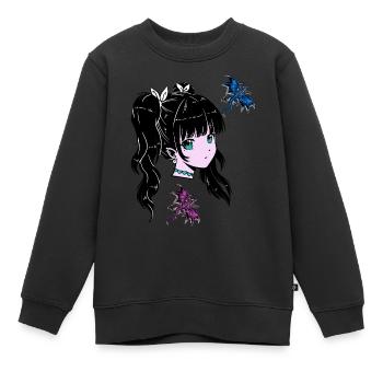 Fille Dragon Fantaisie Conte de fées Enfants Enfant Fable - Sweat Premium enfant bio - noir - Devant - AI Model Kid Female (0cm)