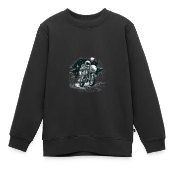 Motorrad zu den Mond Für jeden der sein Bike liebt - Kinder Premium Organic Sweatshirt - Schwarz - Vorne - AI Model Kid Female (0cm)