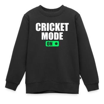 Mode Cricket activé - Joueur de cricket Cricket Cricket - Sweat Premium enfant bio - noir - Devant - AI Model Kid Female (0cm)