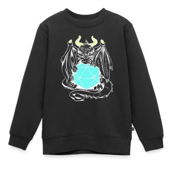 dragon, créature, créature mythique, conte de fées, personnage de conte de fées - Sweat Premium enfant bio - noir - Devant - AI Model Kid Female (0cm)