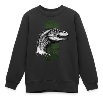 Flinker Jäger: Die Gnade des Velociraptors - Kinder Premium Organic Sweatshirt - Schwarz - Vorne - AI Model Kid Female (0cm)