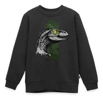 Feathered Predator: Velociraptor's Dominion - Kids Premium Organic Sweatshirt - black - Front - AI Model Kid Female (0cm)