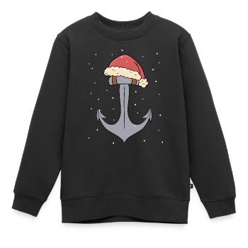 Anker Weihnachten Seemann Schifffahrt Berufe Ahoi - Kinder Premium Organic Sweatshirt - Schwarz - Vorne - AI Model Kid Female (0cm)