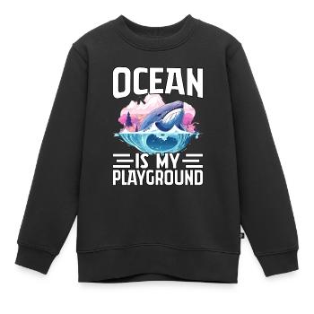 Der Ozean ist mein Spielplatz - Kinder Premium Organic Sweatshirt - Schwarz - Vorne - AI Model Kid Female (0cm)