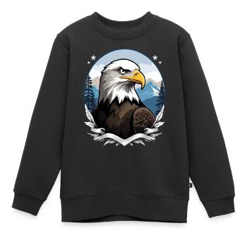 Pygargue à tête blanche - Sweat Premium enfant bio - noir - Devant - AI Model Kid Female (0cm)