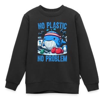 Kein Plastik, kein Problem - Kinder Premium Organic Sweatshirt - Schwarz - Vorne - AI Model Kid Female (0cm)