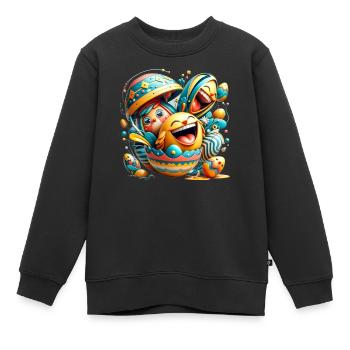 Conception graphique de Pâques dans le style Mixed Dimensions - Sweat Premium enfant bio - noir - Devant - AI Model Kid Female (0cm)