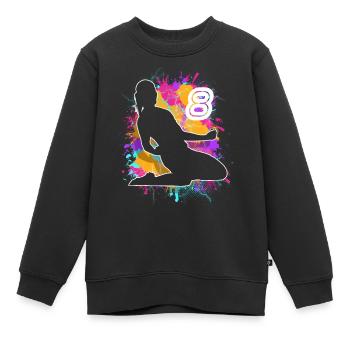 Football Femme Football 8e anniversaire - Sweat Premium enfant bio - noir - Devant - AI Model Kid Female (0cm)