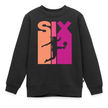 6e anniversaire Soccer féminin Joueur de football Football - Sweat Premium enfant bio - noir - Devant - AI Model Kid Female (0cm)