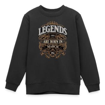1954 März Geboren Geburtstag Geburtsjahr - Kinder Premium Organic Sweatshirt - Schwarz - Vorne - AI Model Kid Female (0cm)