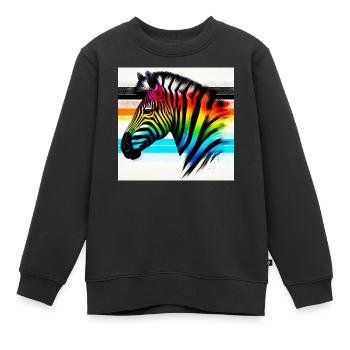 Zebra - Kinder Premium Organic Sweatshirt - Schwarz - Vorne - AI Model Kid Female (0cm)