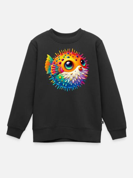 Kugelfisch - Kinder Premium Organic Sweatshirt - Schwarz