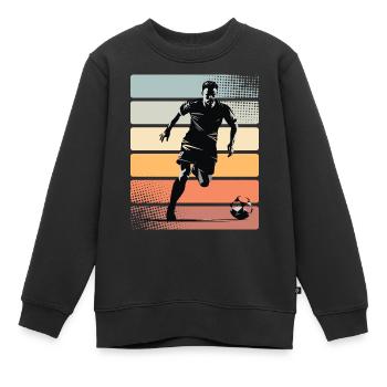Joueurs de football - Sweat Premium enfant bio - noir - Devant - AI Model Kid Female (0cm)