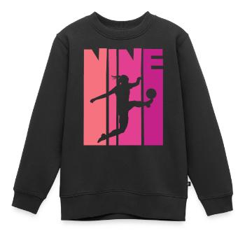 Footballeur Football 9ème Anniversaire - Sweat Premium enfant bio - noir - Devant - AI Model Kid Female (0cm)