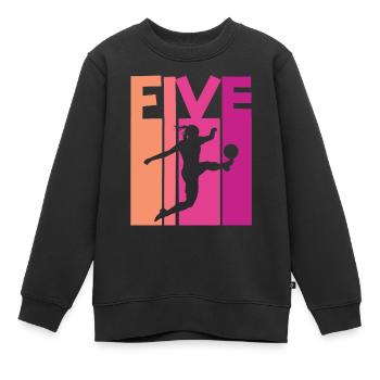 Footballeur Football 5ème Anniversaire - Sweat Premium enfant bio - noir - Devant - AI Model Kid Female (0cm)