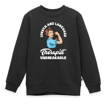 Speech therapist, speech therapist, speech therapist - Kids Premium Organic Sweatshirt - black - Front - AI Model Kid Female (0cm)