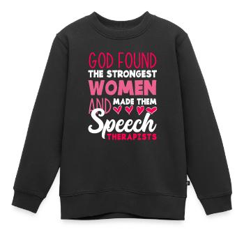 Orthophoniste, orthophoniste, orthophoniste - Sweat Premium enfant bio - noir - Devant - AI Model Kid Female (0cm)