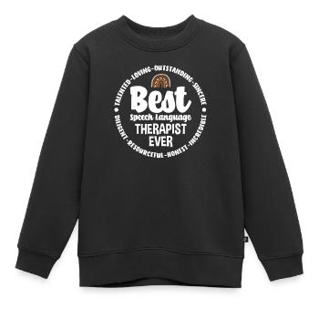 Orthophoniste, orthophoniste, orthophoniste - Sweat Premium enfant bio - noir - Devant - AI Model Kid Female (0cm)