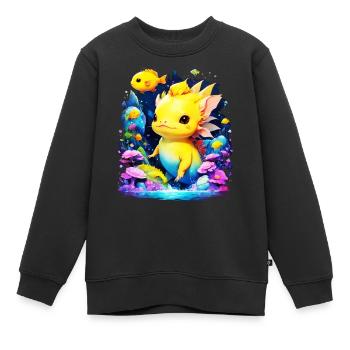Axolotl - Kinder Premium Organic Sweatshirt - Schwarz - Vorne - AI Model Kid Female (0cm)