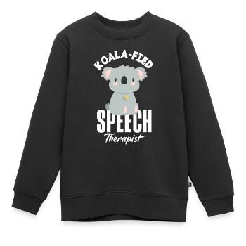 Orthophoniste, orthophoniste, orthophoniste - Sweat Premium enfant bio - noir - Devant - AI Model Kid Female (0cm)