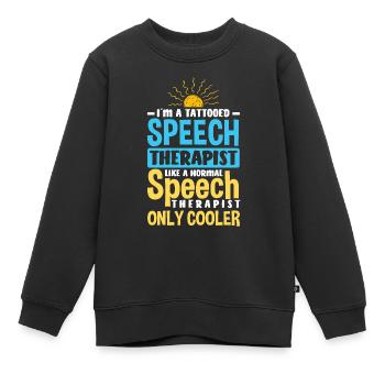 Orthophoniste, orthophoniste, orthophoniste - Sweat Premium enfant bio - noir - Devant - AI Model Kid Female (0cm)