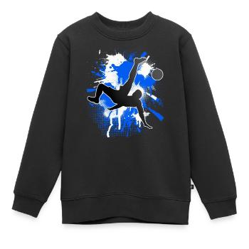 Joueurs de football - Sweat Premium enfant bio - noir - Devant - AI Model Kid Female (0cm)
