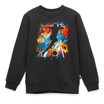 Fußball Fußballer - Kinder Premium Organic Sweatshirt - Schwarz - Vorne - AI Model Kid Female (0cm)