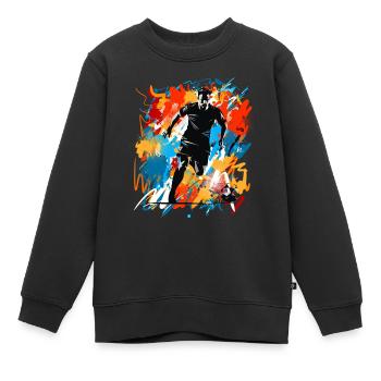 Fußball Fußballer - Kinder Premium Organic Sweatshirt - Schwarz - Vorne - AI Model Kid Female (0cm)