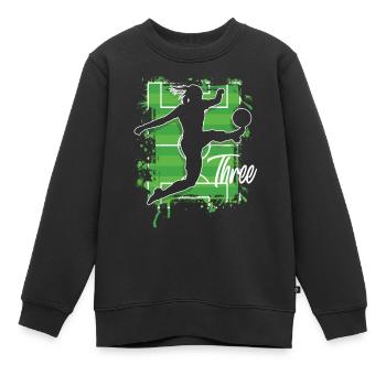 3ème anniversaire Footballeur Football - Sweat Premium enfant bio - noir - Devant - AI Model Kid Female (0cm)