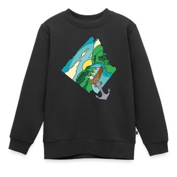Oma Huhn Boot Bach runter Fantasy Geflügel Ausflug - Kinder Premium Organic Sweatshirt - Schwarz - Vorne - AI Model Kid Female (0cm)
