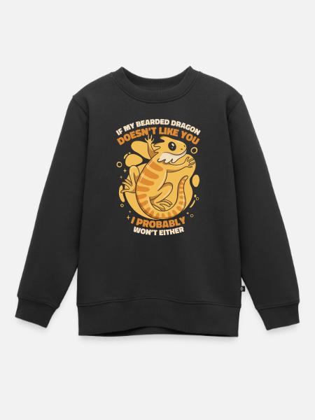 Si mon dragon barbu ne t’aime pas, Pogona - Sweat Premium enfant bio - noir