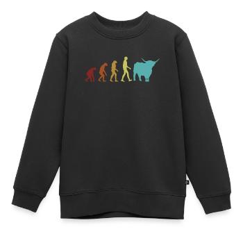 Highland Cattle Evolution Highland Vache Highland - Sweat Premium enfant bio - noir - Devant - AI Model Kid Female (0cm)