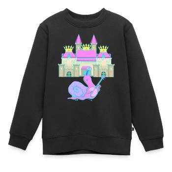 Schnecke Mittelalter Hofnarr Narr Komiker lustig - Kinder Premium Organic Sweatshirt - Schwarz - Vorne - AI Model Kid Female (0cm)
