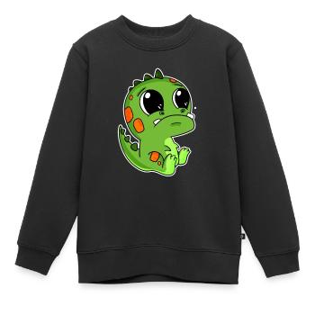 Dino Motiv Dinosaurier Baby Kleinkind - Kinder Premium Organic Sweatshirt - Schwarz - Vorne - AI Model Kid Female (0cm)