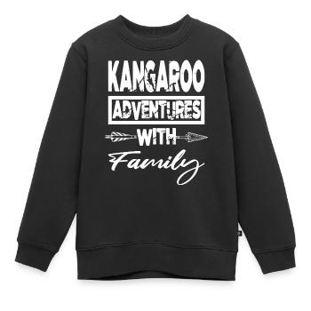 Kangourou habitats blague dictons cadeau d’anniversaire - Sweat Premium enfant bio - noir - Devant - AI Model Kid Female (0cm)