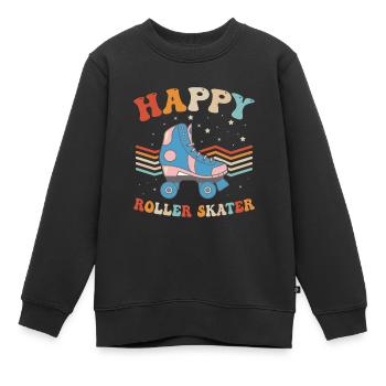 Roller Skates Roller Skating - Happy Roller Skater - Kinder Premium Organic Sweatshirt - Schwarz - Vorne - AI Model Kid Female (0cm)