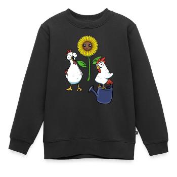 poulets, jardinier amateur, jardinage, jardinage, fleur - Sweat Premium enfant bio - noir - Devant - AI Model Kid Female (0cm)