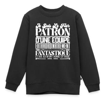 Fier patron d'une équipe incroyable Drôle d’emploi - Sweat Premium enfant bio - noir - Devant - AI Model Kid Female (0cm)