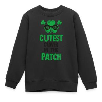 Le trèfle le plus mignon sur le chemin de la Saint-Patrick - Sweat Premium enfant bio - noir - Devant - AI Model Kid Female (0cm)