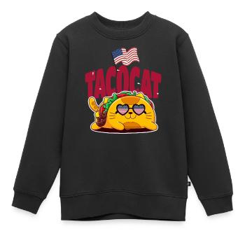 Taco - Kinder Premium Organic Sweatshirt - Schwarz - Vorne - AI Model Kid Female (0cm)
