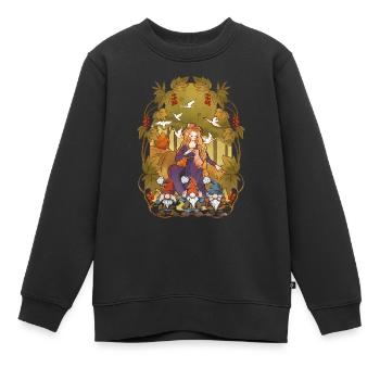 Waldbewohner Märchenfigur Kinder Märchen Zwerge - Kinder Premium Organic Sweatshirt - Schwarz - Vorne - AI Model Kid Female (0cm)