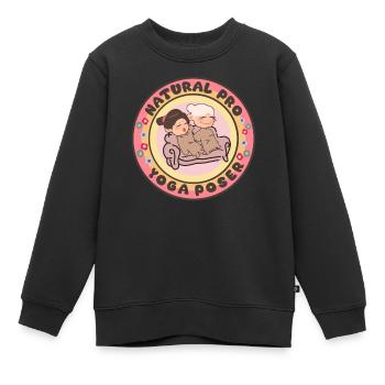 Yoga Girls - Kids Premium Organic Sweatshirt - black - Front - AI Model Kid Female (0cm)