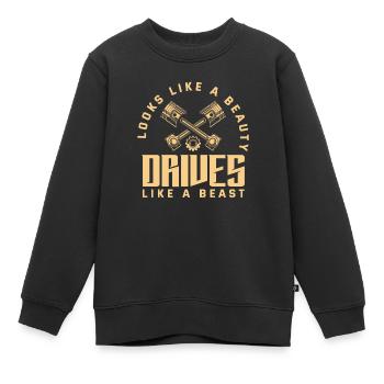 Lustiges Autorennen Auto Rennen Geschenk - Kinder Premium Organic Sweatshirt - Schwarz - Vorne - AI Model Kid Female (0cm)