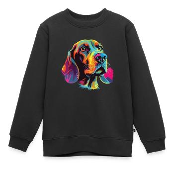 Wasserfarben Farbenfroher Bayerischer - Kinder Premium Organic Sweatshirt - Schwarz - Vorne - AI Model Kid Female (0cm)