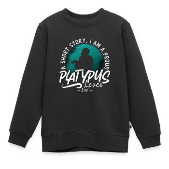Amoureux de l’ornithorynque Une histoire courte Je suis un fier zoologie - Sweat Premium enfant bio - noir - Devant - AI Model Kid Female (0cm)